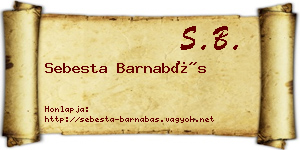Sebesta Barnabás névjegykártya